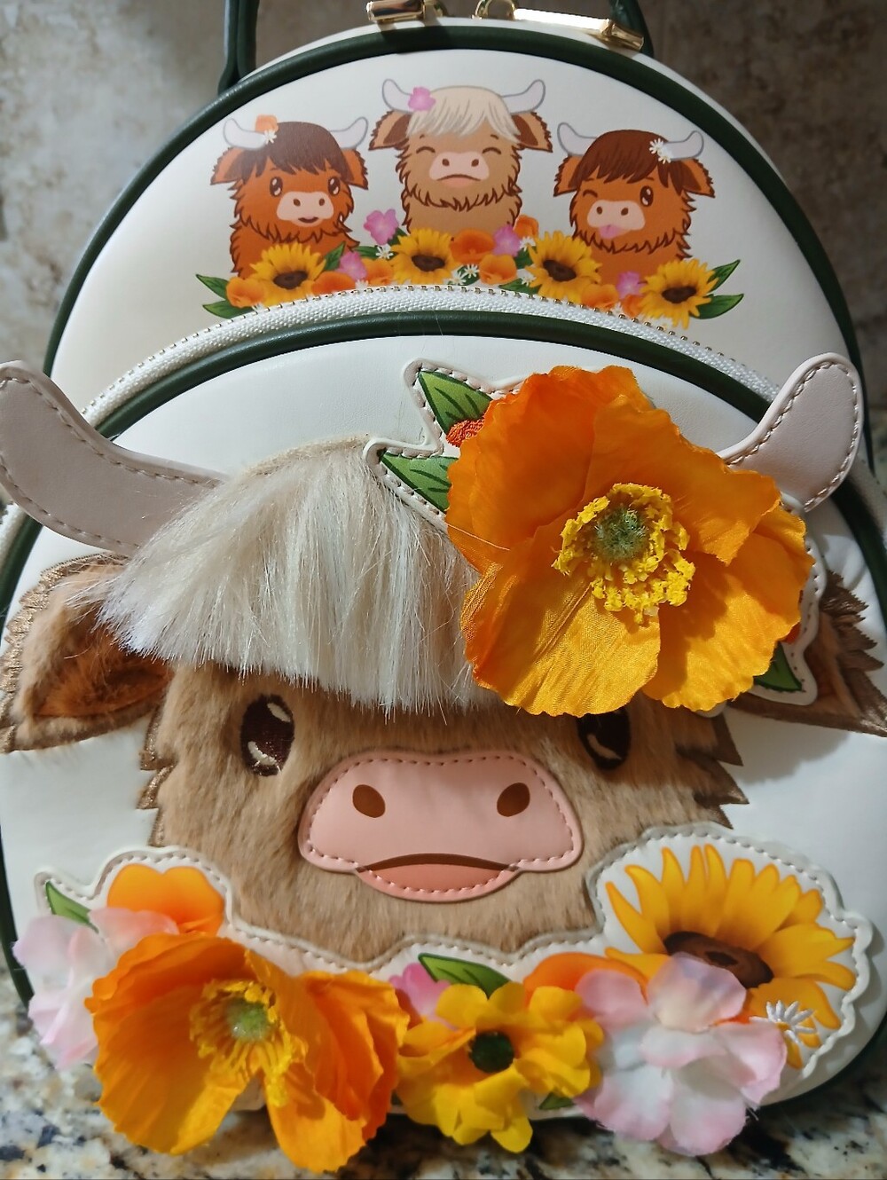 BoxLunch Exclusive - Highland Cow Floral Mini Backpack